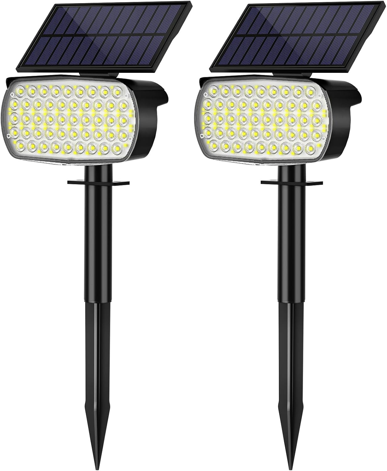 Set van 2 Stuks Solarlampen voor Buiten - 108 LED, Superhelder, Koud Wit Licht (6000K), IP65 Waterdicht