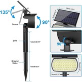Set van 2 Stuks Solarlampen voor Buiten - 108 LED, Superhelder, Koud Wit Licht (6000K), IP65 Waterdicht