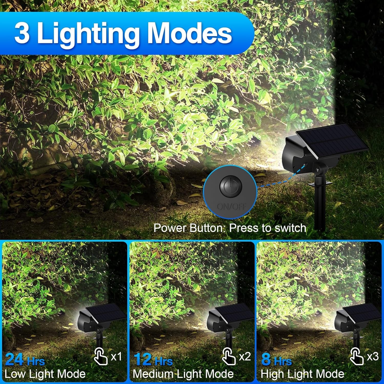 Set van 2 Stuks Solarlampen voor Buiten - 108 LED, Superhelder, Koud Wit Licht (6000K), IP65 Waterdicht