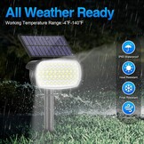 Set van 2 Stuks Solarlampen voor Buiten - 108 LED, Superhelder, Koud Wit Licht (6000K), IP65 Waterdicht