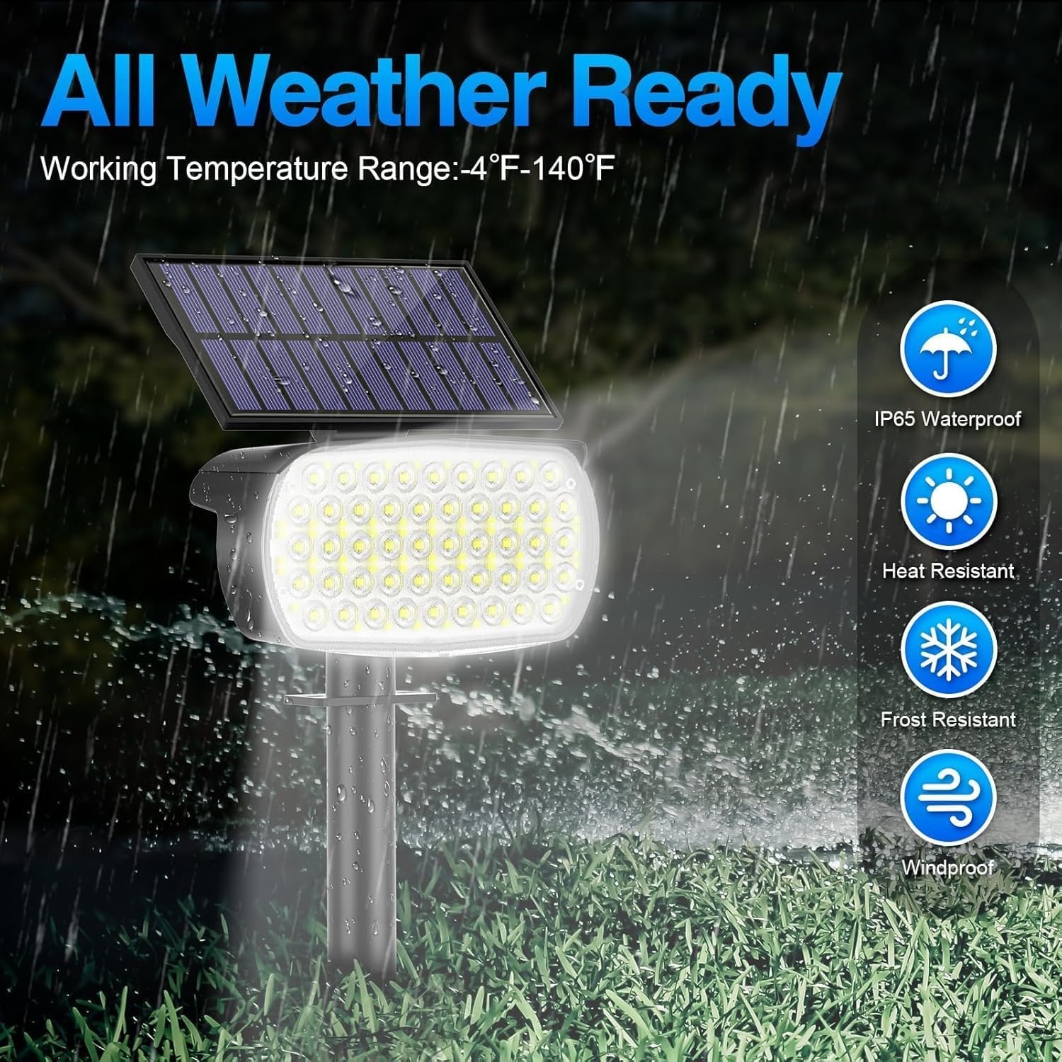Set van 2 Stuks Solarlampen voor Buiten - 108 LED, Superhelder, Koud Wit Licht (6000K), IP65 Waterdicht