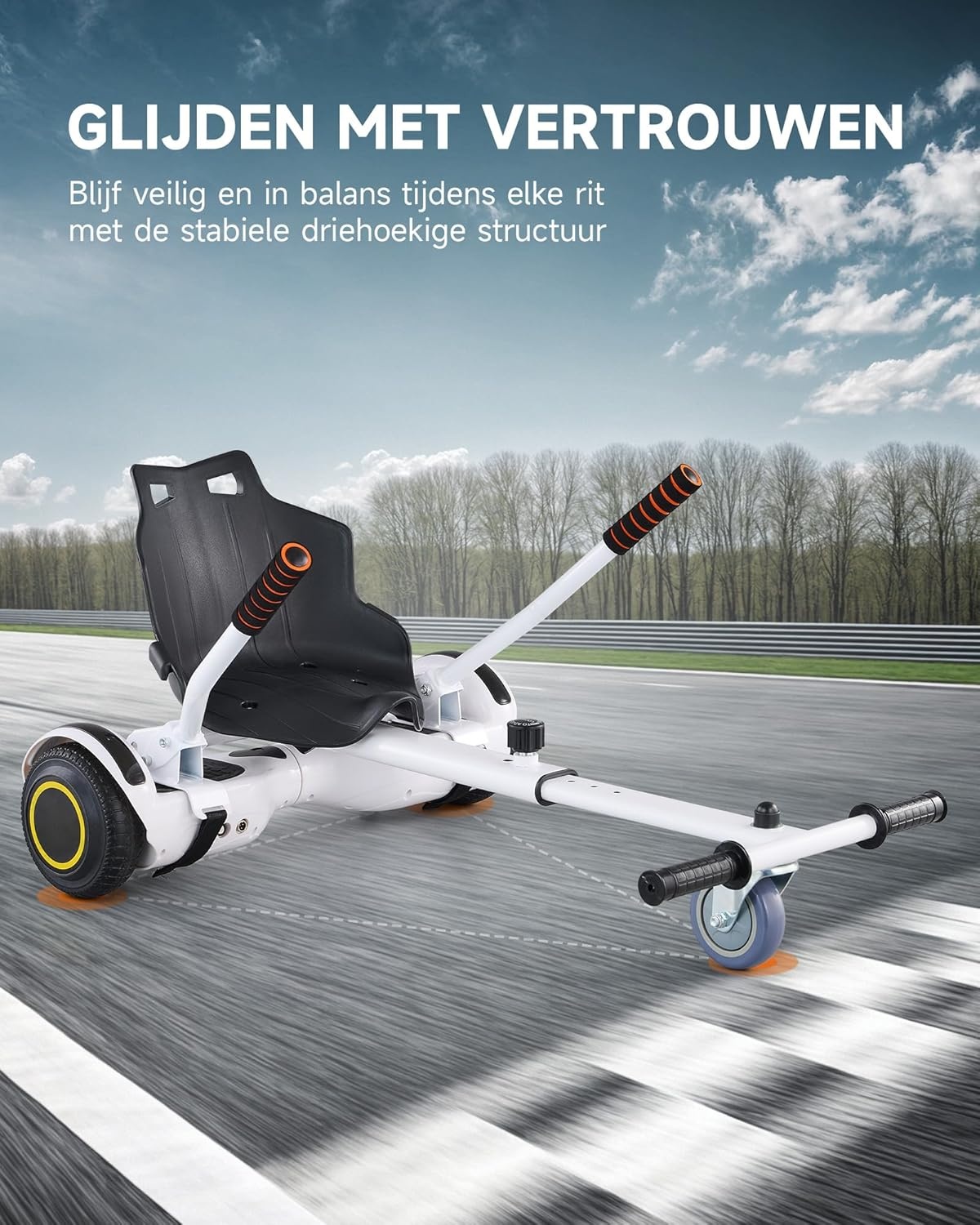 CO-Z Hoverkart zitstoel voor hoverboard, hoverkart, zitscooter, Gokart, zitting voor zelfbalancing, compatibel met 16,5 cm, 20,3 cm en 25,4 cm, scooter voor volwassenen en kinderen