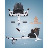 CO-Z Hoverkart zitstoel voor hoverboard, hoverkart, zitscooter, Gokart, zitting voor zelfbalancing, compatibel met 16,5 cm, 20,3 cm en 25,4 cm, scooter voor volwassenen en kinderen
