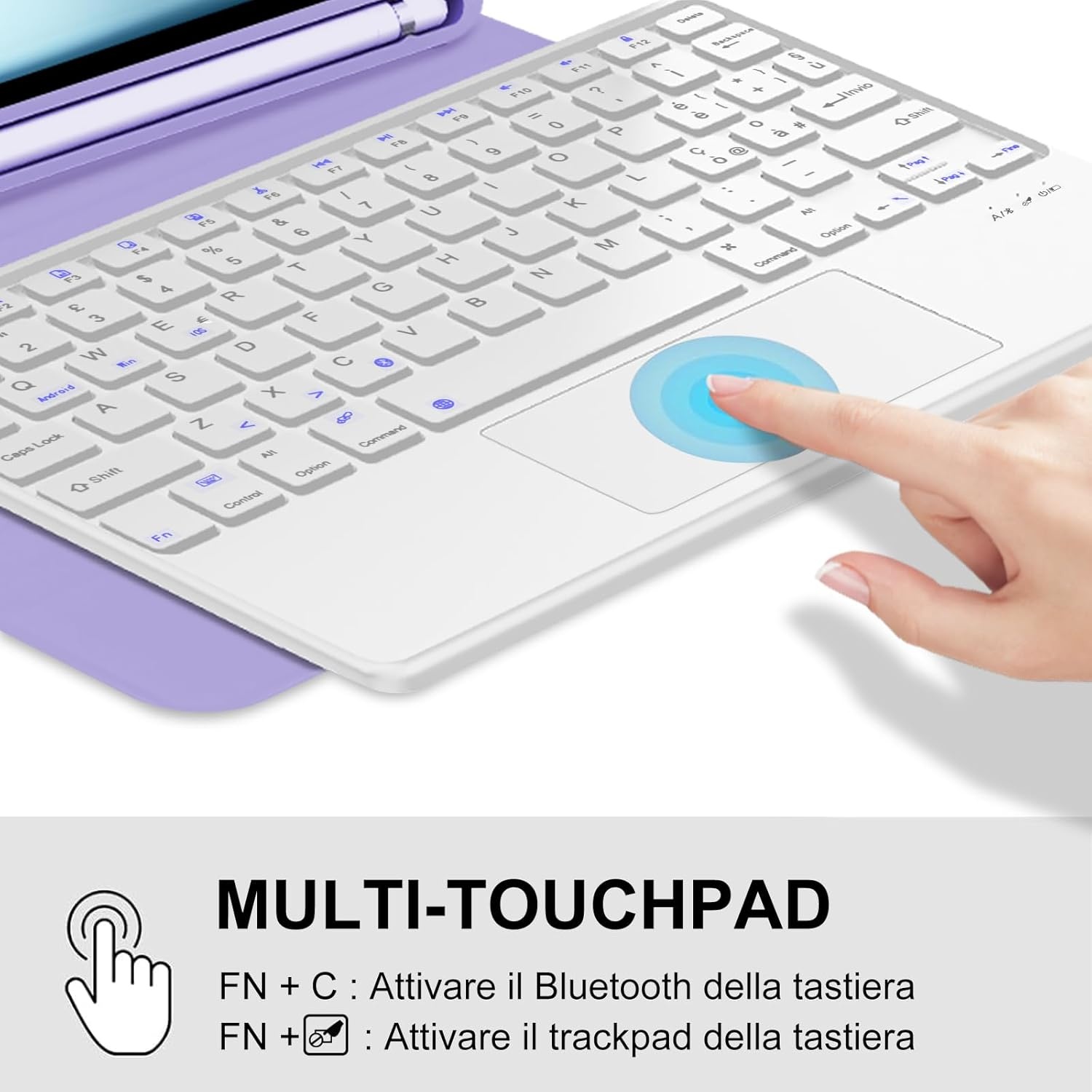Paarse Toetsenbordhoes met Trackpad voor iPad Air 6 (11") - 74% Korting!