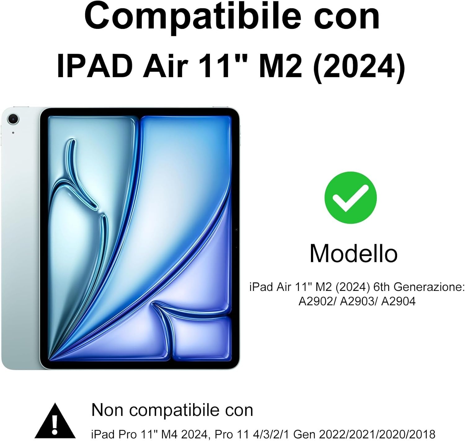 JADEMALL Toetsenbord iPad Air 11 M2 2024, toetsenbordhoes voor iPad Air 11 inch M2 2024, hoes met Italiaans QWERTY-toetsenbord afneembaar met pennenhouder voor iPad Air 11 2024, violet