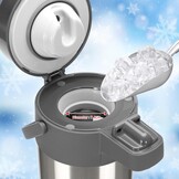 4,0 liter pompkannen, thermoskannen, koffiedispenser, roestvrij staal, dubbelwandige vacuüm-isoleerkan met pompmechanisme, koffiekaraf, kan voor 24 kopjes (zilver)