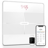 arboleaf Weegschaal voor personen, lichaamsanalyse, digitale weegschaal met app en 13 lichaamsmassa, 180 kg, bluetooth personenweegschaal voor BMI, lichaamsvet en spieren, eiwitten, BMR enz. (wit)