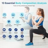 arboleaf Weegschaal voor personen, lichaamsanalyse, digitale weegschaal met app en 13 lichaamsmassa, 180 kg, bluetooth personenweegschaal voor BMI, lichaamsvet en spieren, eiwitten, BMR enz. (wit)