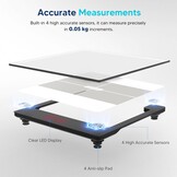 arboleaf Weegschaal voor personen, lichaamsanalyse, digitale weegschaal met app en 13 lichaamsmassa, 180 kg, bluetooth personenweegschaal voor BMI, lichaamsvet en spieren, eiwitten, BMR enz. (wit)