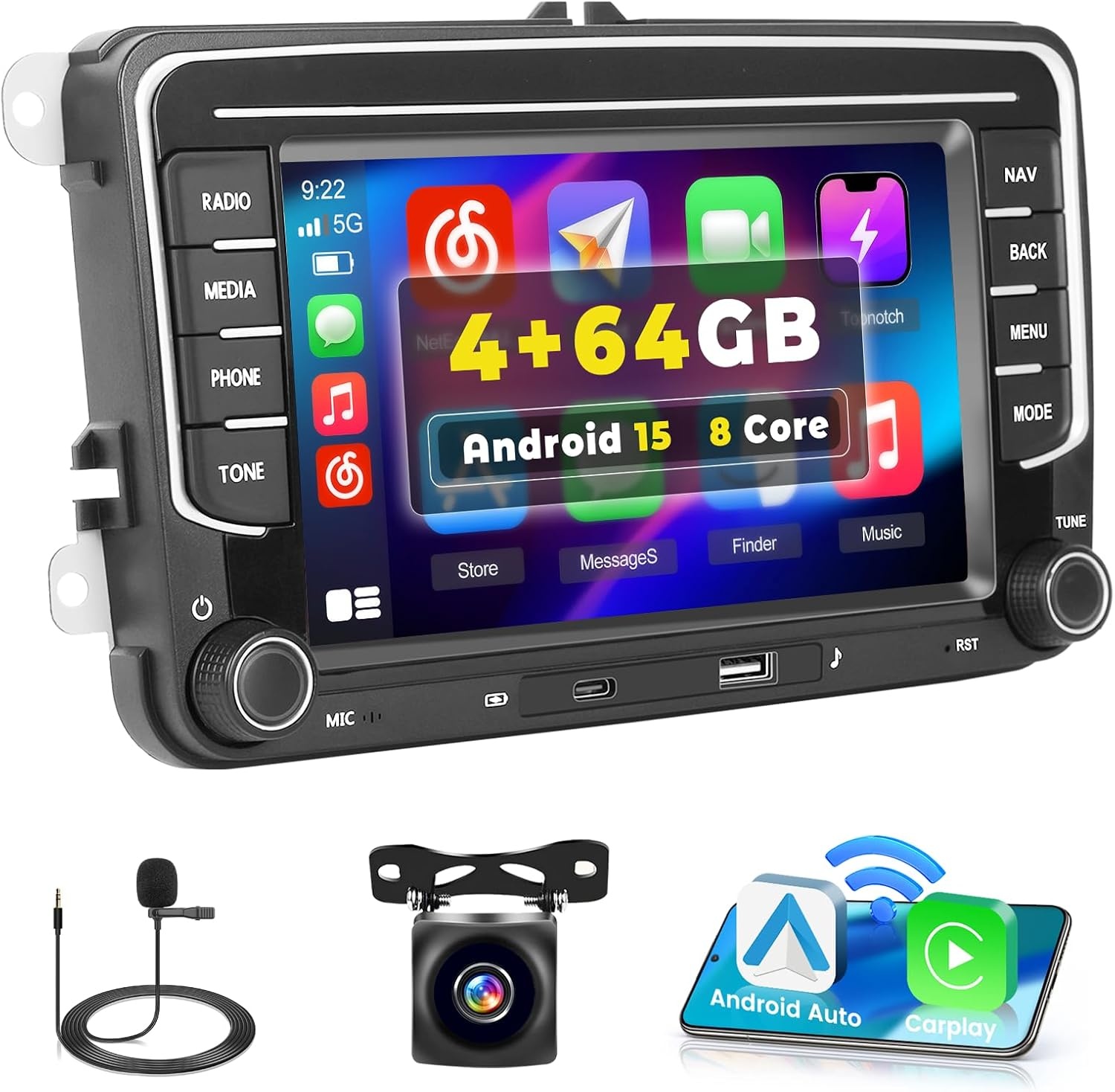 Android Radio Autoradio voor VW Golf 5 6 Polo Tiguan Passat Touran Caddy T5 Trasporter Skoda Seat