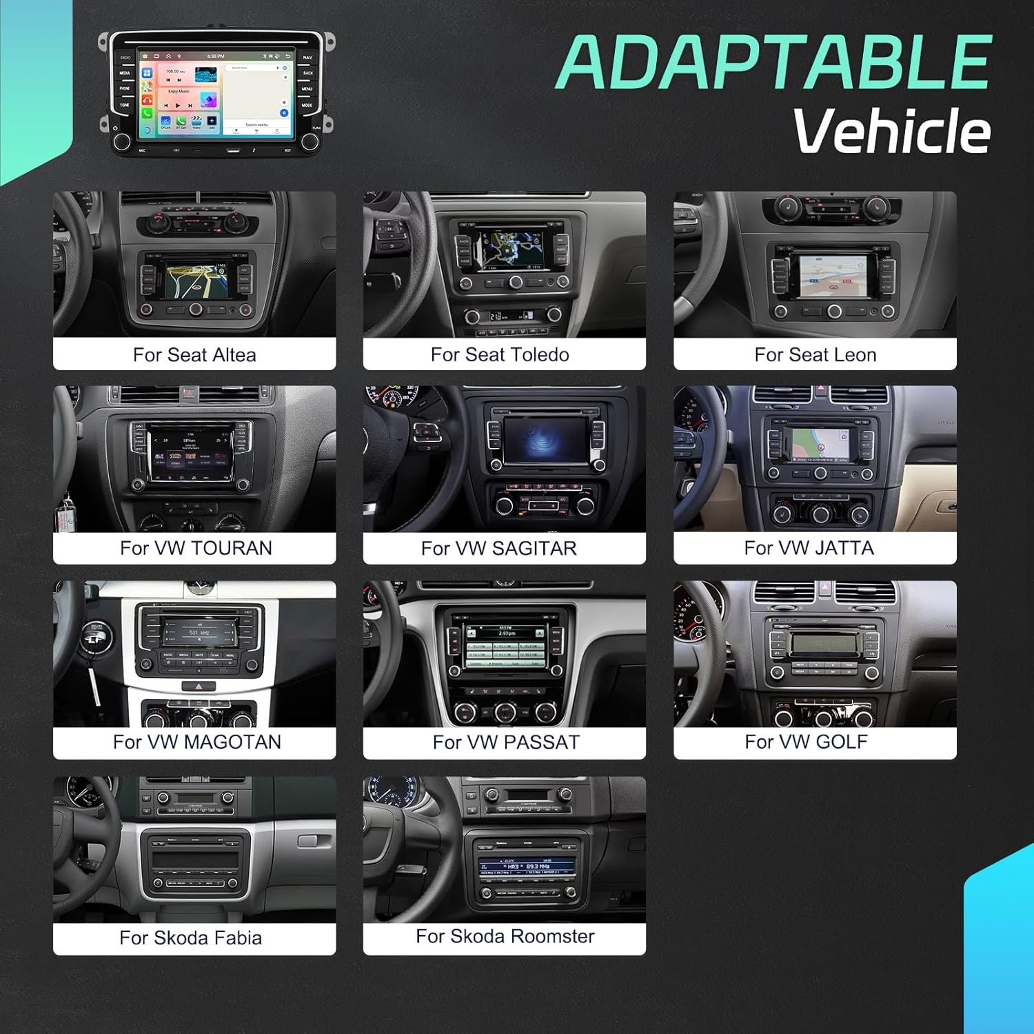 Android Radio Autoradio voor VW Golf 5 6 Polo Tiguan Passat Touran Caddy T5 Trasporter Skoda Seat