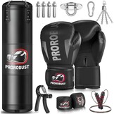 Bokszak voor volwassenen, Oxford zware bokszakset met 12 oz handschoenen voor MMA kickboksen karate thuis gym training (niet gevuld), zwart, 120 cm