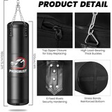 Bokszak voor volwassenen, Oxford zware bokszakset met 12 oz handschoenen voor MMA kickboksen karate thuis gym training (niet gevuld), zwart, 120 cm