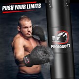 Bokszak voor volwassenen, Oxford zware bokszakset met 12 oz handschoenen voor MMA kickboksen karate thuis gym training (niet gevuld), zwart, 120 cm