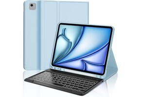 Italiaans QWERTY Toetsenbordhoes iPad Air 13 M2 (2024) - Hemelsblauw, 72% KORTING
