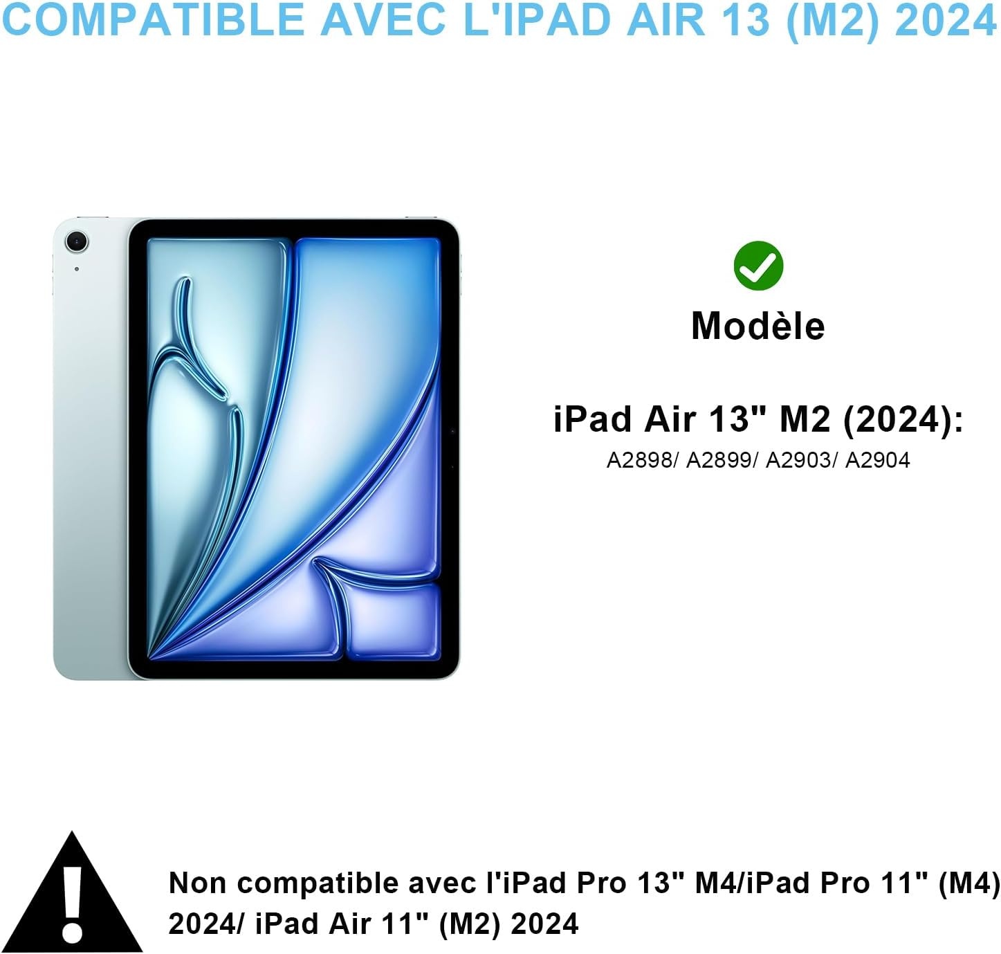Toetsenbordhoes iPad Air 13" M2 (2024) - Blauw, Italiaans QWERTY, Verlicht