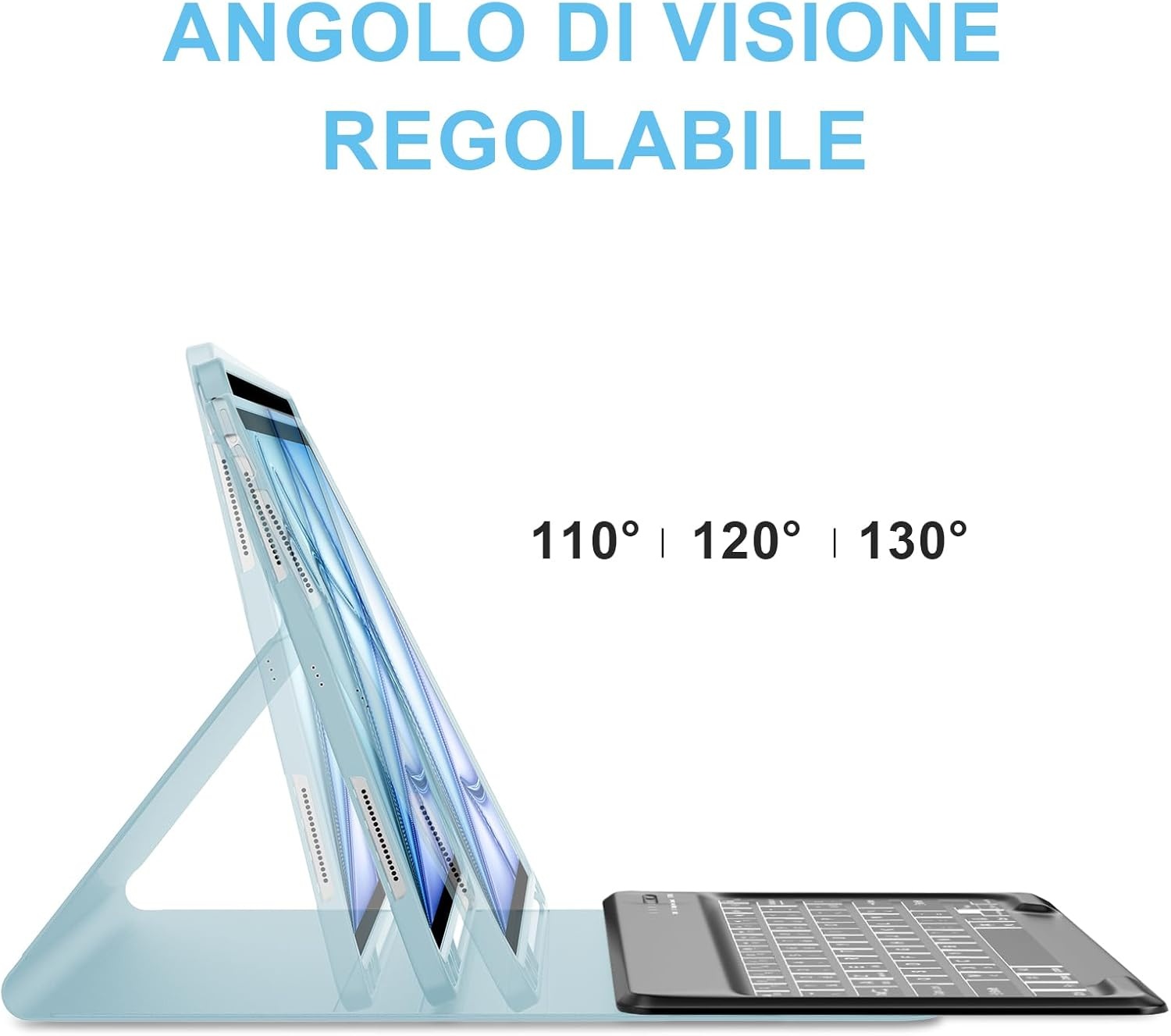 Toetsenbordhoes iPad Air 13" M2 (2024) - Blauw, Italiaans QWERTY, Verlicht