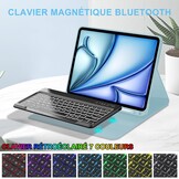 Toetsenbordhoes iPad Air 13" M2 (2024) - Blauw, Italiaans QWERTY, Verlicht