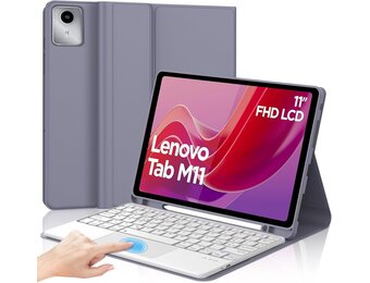 JADEMALL Toetsenbordhoes met trackpad voor Lenovo Tab M11 11 inch 2024, Italiaans QWERTY magnetisch bluetooth-toetsenbord afneembaar met touchpad voor Lenovo Tab M11, paars