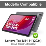 JADEMALL Toetsenbordhoes met trackpad voor Lenovo Tab M11 11 inch 2024, Italiaans QWERTY magnetisch bluetooth-toetsenbord afneembaar met touchpad voor Lenovo Tab M11, paars