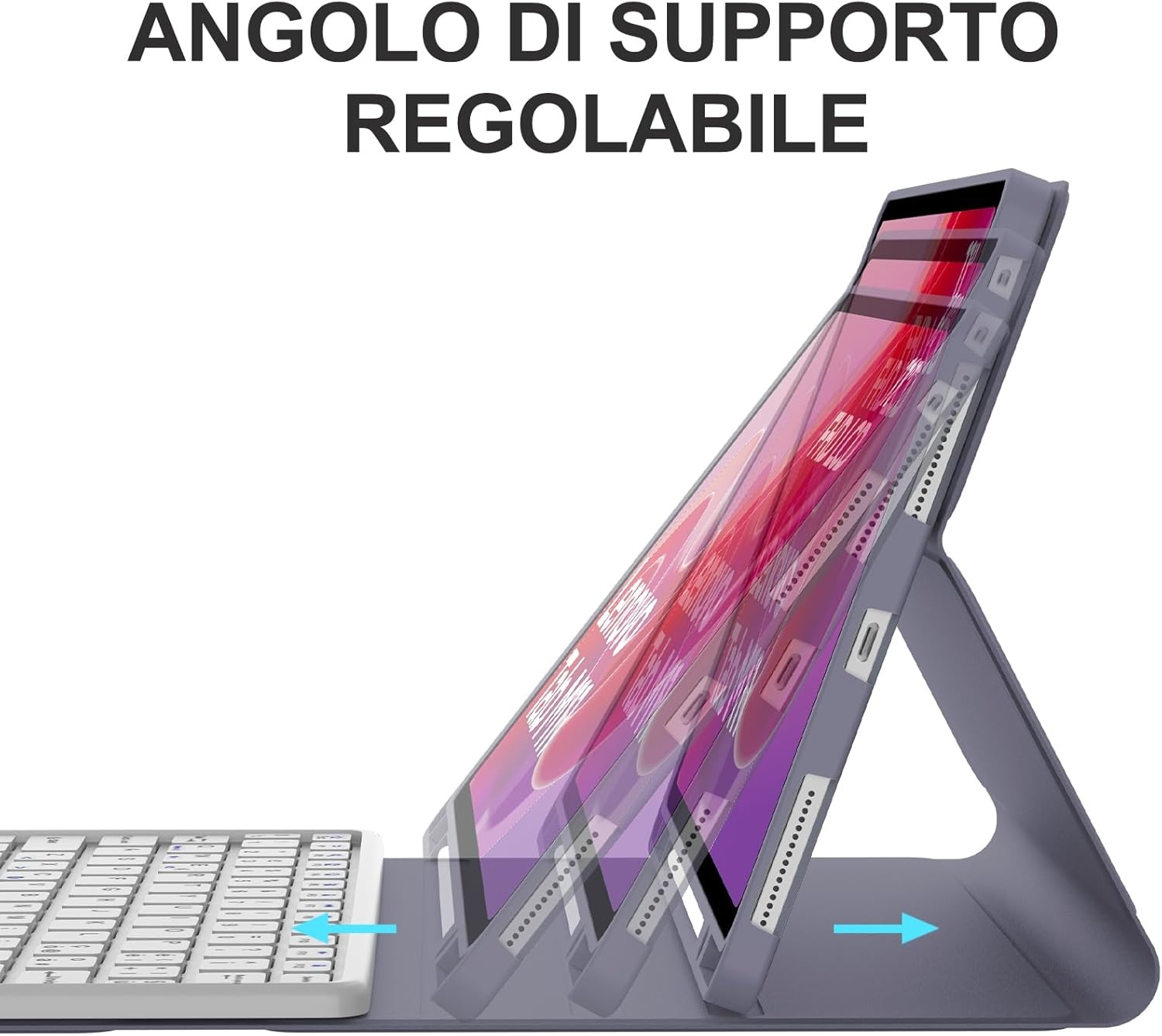 JADEMALL Toetsenbordhoes met trackpad voor Lenovo Tab M11 11 inch 2024, Italiaans QWERTY magnetisch bluetooth-toetsenbord afneembaar met touchpad voor Lenovo Tab M11, paars