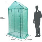 Yorbay Foliekas, broeikas voor tomaten met roosterfolie, tuin kweek, puntig dak, groen, 100 × 50 × 190 cm (l x b x h), herbruikbaar