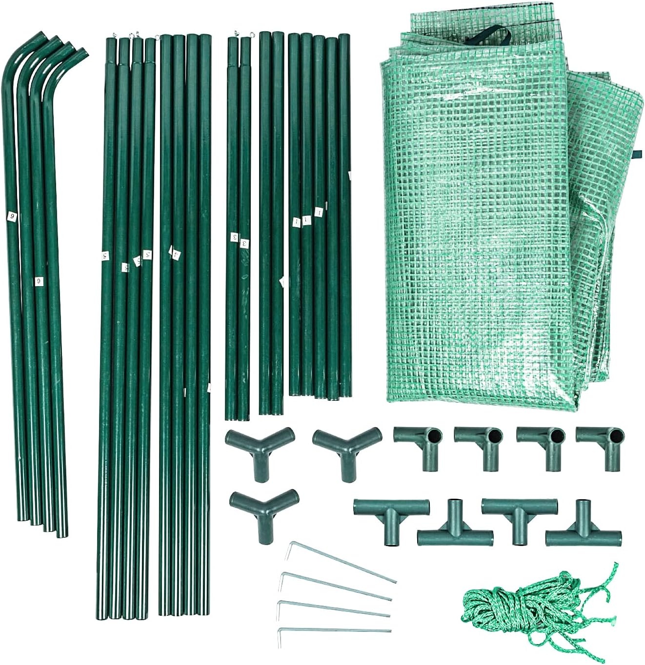 Yorbay Foliekas, broeikas voor tomaten met roosterfolie, tuin kweek, puntig dak, groen, 100 × 50 × 190 cm (l x b x h), herbruikbaar