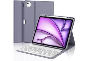 Hoes met Italiaans QWERTY Toetsenbord voor iPad Air 13" - Paars (32% Korting)