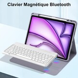 JADEMALL Toetsenbordhoes voor iPad Air 13 inch M3/M2 2025, Italiaans QWERTY afneembaar bluetooth-toetsenbord cover met penhouder voor iPad Air 13 inch M2/M3 2024/2025, paars