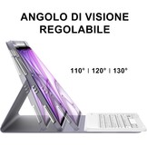JADEMALL Toetsenbordhoes voor iPad Air 13 inch M3/M2 2025, Italiaans QWERTY afneembaar bluetooth-toetsenbord cover met penhouder voor iPad Air 13 inch M2/M3 2024/2025, paars