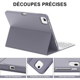 JADEMALL Toetsenbordhoes voor iPad Air 13 inch M3/M2 2025, Italiaans QWERTY afneembaar bluetooth-toetsenbord cover met penhouder voor iPad Air 13 inch M2/M3 2024/2025, paars