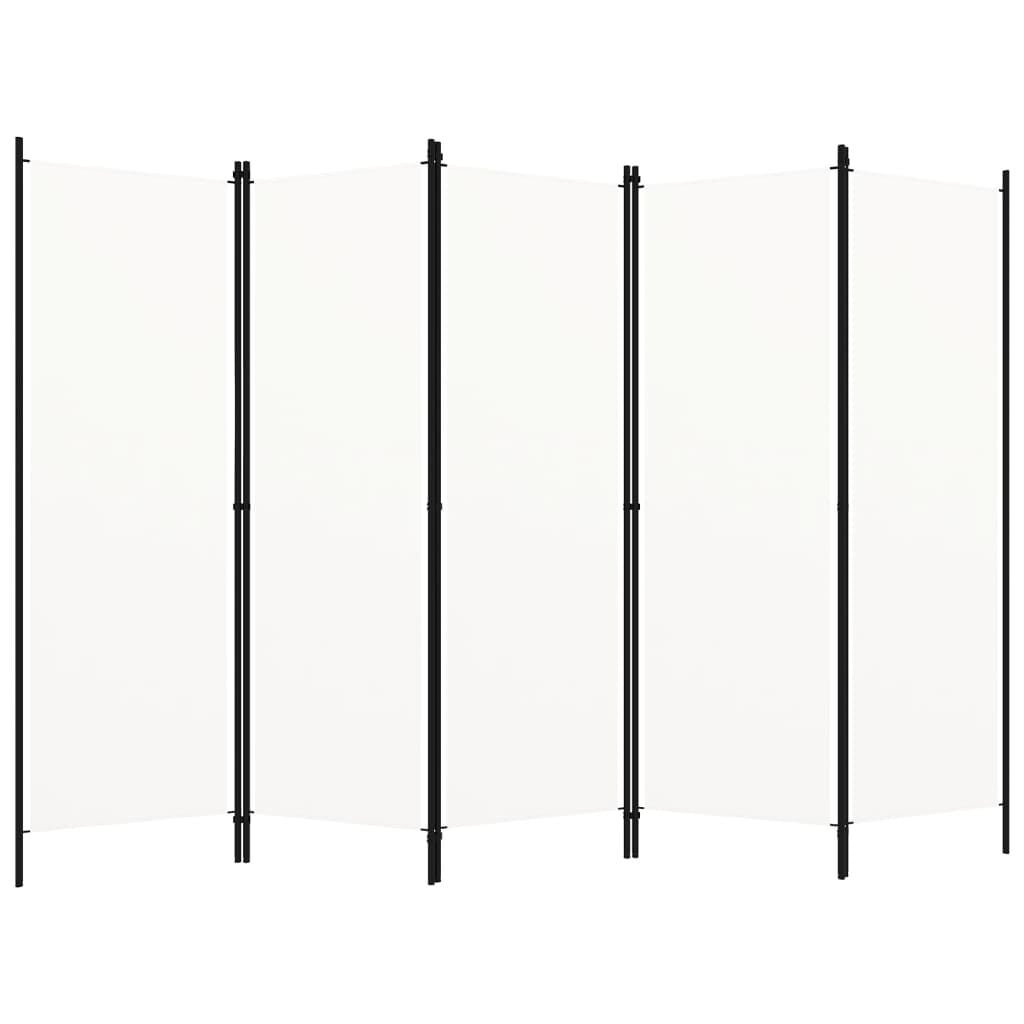 vidaXL Kamerscherm met 5 panelen 250x180 cm wit