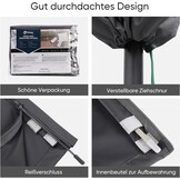 Sekey Beschermhoes voor parasol, met stang, afdekhoes voor Ø 300 cm parasol, met ventilatieopeningen, tuin, markt, balkon, 100% polyester, waterdicht, donkergrijs
