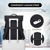 Rugzak dames vrije tijd rugzak school rugzak computer 15,6 inch nylon waterdicht dagrugzakken volwassenen casual rugzak reizen tas werk universiteit college pack zwart