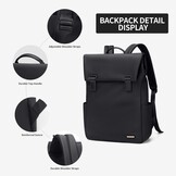 Rugzak dames vrije tijd rugzak school rugzak computer 15,6 inch nylon waterdicht dagrugzakken volwassenen casual rugzak reizen tas werk universiteit college pack zwart