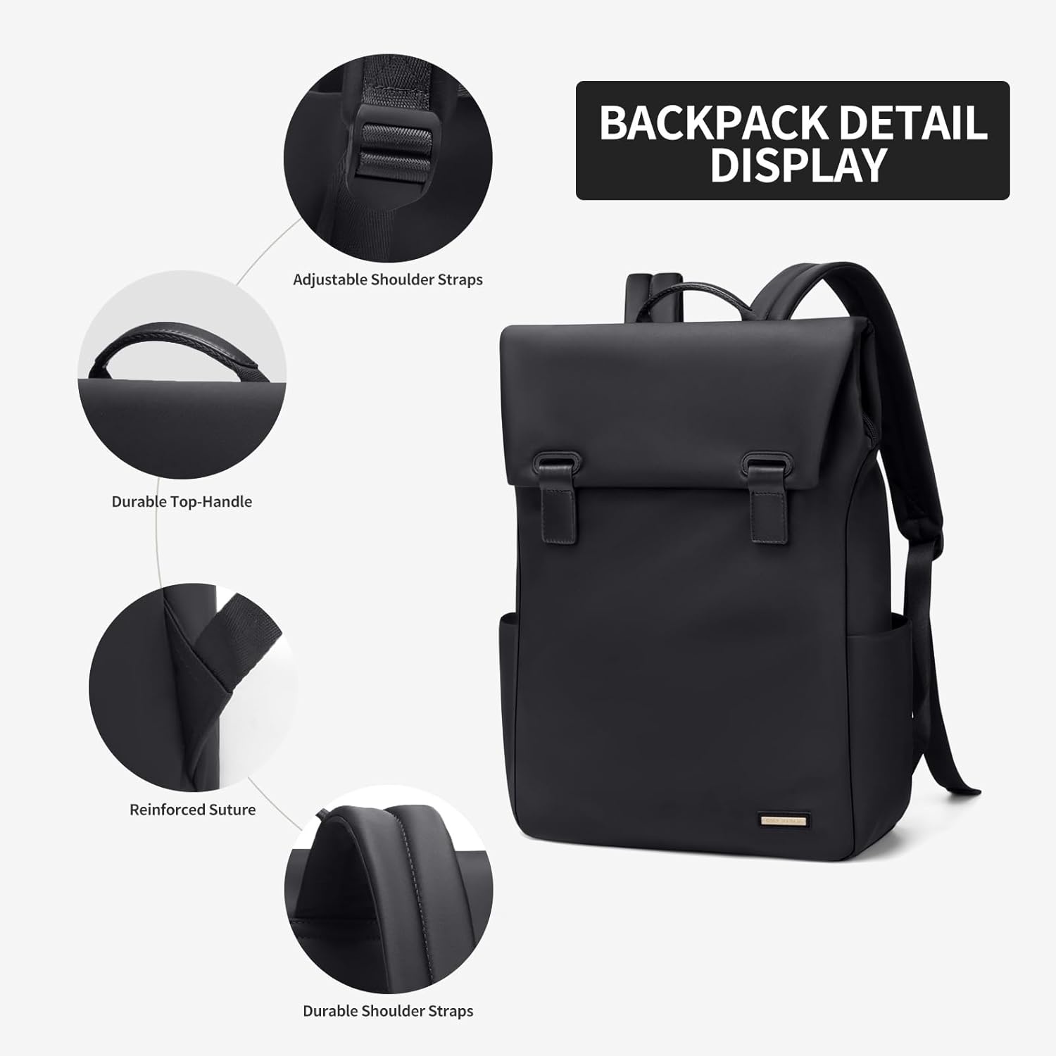 Rugzak dames vrije tijd rugzak school rugzak computer 15,6 inch nylon waterdicht dagrugzakken volwassenen casual rugzak reizen tas werk universiteit college pack zwart