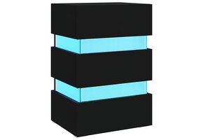 Nachtkastje met LED-verlichting - 45x35x67 cm - Zwart