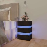 326846 vidaXL Nachtkastje LED 45x35x67 cm bewerkt hout zwart