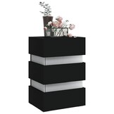 326846 vidaXL Nachtkastje LED 45x35x67 cm bewerkt hout zwart