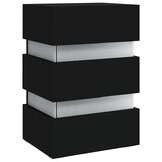 326846 vidaXL Nachtkastje LED 45x35x67 cm bewerkt hout zwart