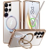 CASEKOO Luxe titanium goud voor Samsung S25 Ultra Hoesje voor MagSafe (360° Spin Stand) [Top1 Magnetisch] [16FT Militaire Bescherming] Schokbestendig voor Samsung Galaxy S25 Ultra Case Clear Phone