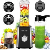 KITCANIS Smoothie Blender 800W met 3 Snelheden, 600ML en 300ML Bekers, BPA-Vrij