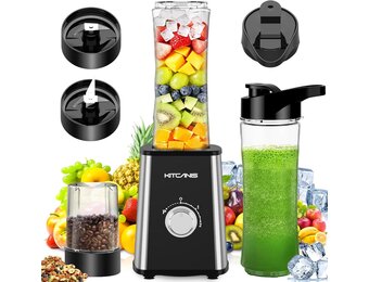KITCANIS Smoothie Blender 800W met 3 Snelheden, 600ML en 300ML Bekers, BPA-Vrij