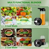 KITCANIS Smoothie Blender 800W met 3 Snelheden, 600ML en 300ML Bekers, BPA-Vrij