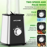 KITCANIS Smoothie Blender 800W met 3 Snelheden, 600ML en 300ML Bekers, BPA-Vrij