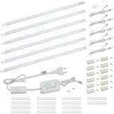 da LIGHT Led-onderbouwlamp, 8,5 W, 760 lm, 4000 K, neutraal wit, lichtstrip, keukenlamp, vitrine- en kastverlichting met 6 x 26 cm strepen, voor keuken, kast, uitbreidbaar door insteeksysteem
