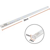 da LIGHT Led-onderbouwlamp, 8,5 W, 760 lm, 4000 K, neutraal wit, lichtstrip, keukenlamp, vitrine- en kastverlichting met 6 x 26 cm strepen, voor keuken, kast, uitbreidbaar door insteeksysteem