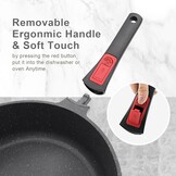 AIKENBBKK Pannenset, 5-delig, pan 20/24/28 cm met afneembare handgreep, anti-aanbaklaag, braadpannenset met deksel, geschikt voor alle warmtebronnen, ovenvast (zwart)