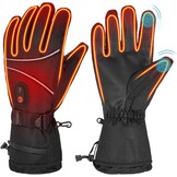 Verwarmde handschoenen voor mannen en vrouwen, winter-motorhandschoenen, 7,4 V, 3000 mAh, oplaadbare verwarmde handschoenen, 3 temperatuurniveaus, waterdichte warme handschoenen, verwarmde elektrische