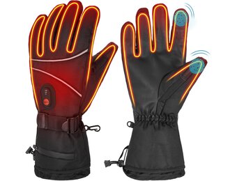 Verwarmde handschoenen voor mannen en vrouwen, winter-motorhandschoenen, 7,4 V, 3000 mAh, oplaadbare verwarmde handschoenen, 3 temperatuurniveaus, waterdichte warme handschoenen, verwarmde elektrische